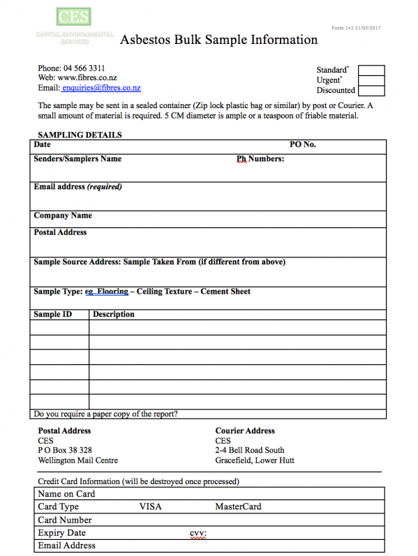 asbestos sample forms air monitoring form ces wellington asbestos form sample